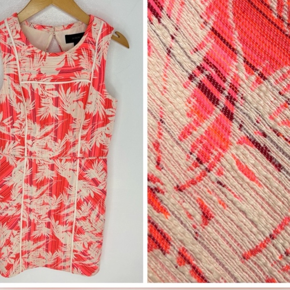 J. Crew Coral and Cream Mini Dress